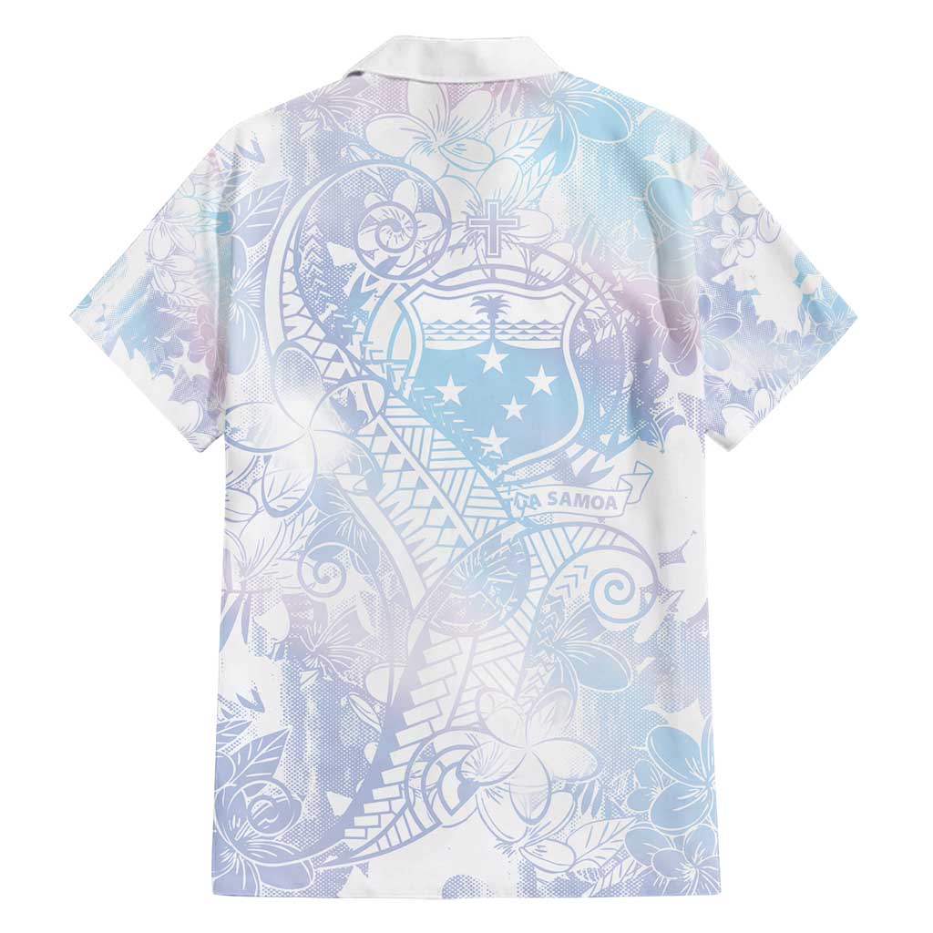 Samoa White Sunday Family Matching Summer Maxi Dress and Hawaiian Shirt Sweet Pastel Plumeria Floral LT01 - Polynesian Pride