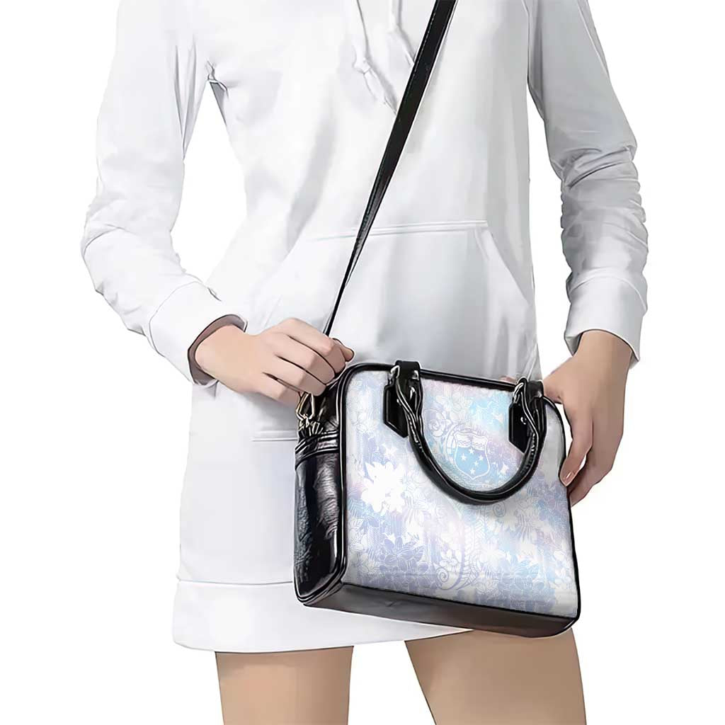 Samoa White Sunday Shoulder Handbag Sweet Pastel Plumeria Floral