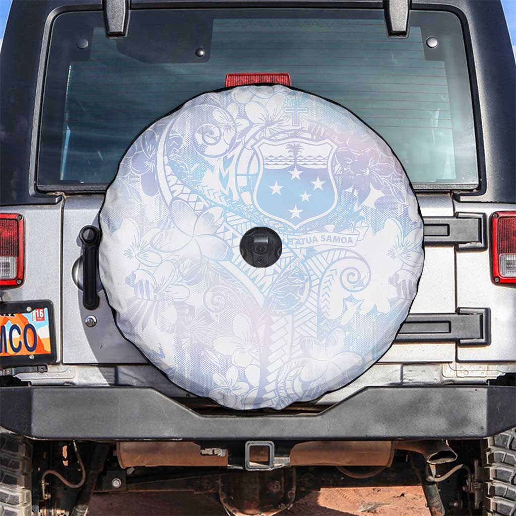 Samoa White Sunday Spare Tire Cover Sweet Pastel Plumeria Floral LT01 White - Polynesian Pride