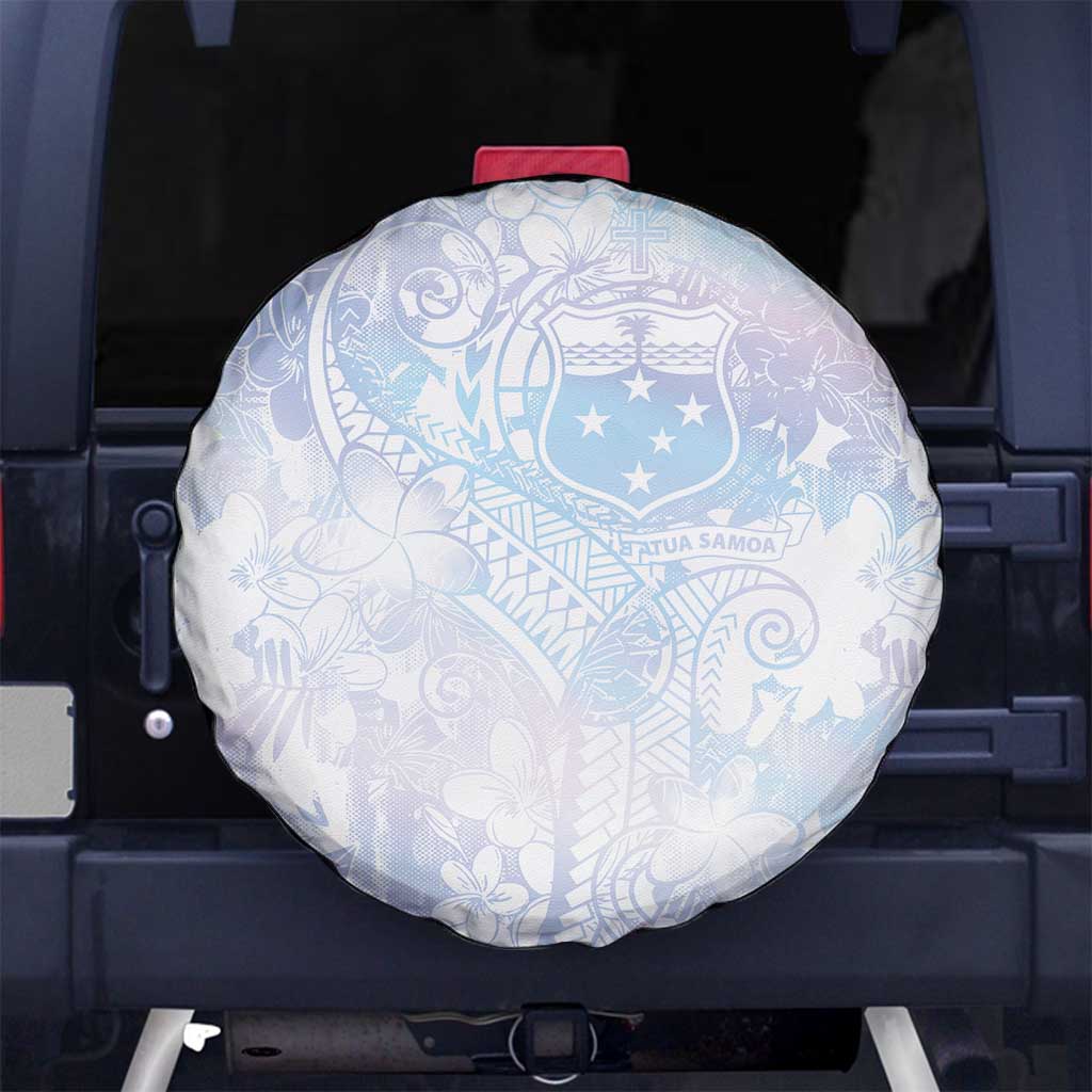 Samoa White Sunday Spare Tire Cover Sweet Pastel Plumeria Floral LT01 - Polynesian Pride