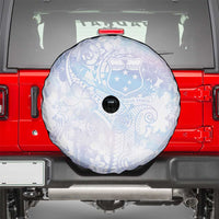 Samoa White Sunday Spare Tire Cover Sweet Pastel Plumeria Floral LT01 - Polynesian Pride