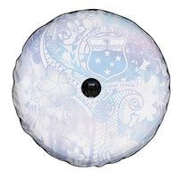 Samoa White Sunday Spare Tire Cover Sweet Pastel Plumeria Floral LT01 - Polynesian Pride
