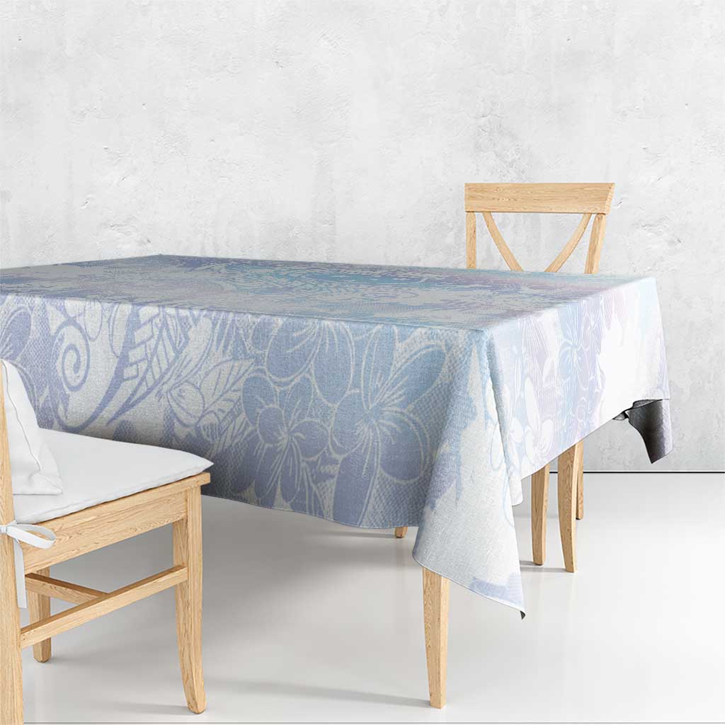Samoa White Sunday Tablecloth Sweet Pastel Plumeria Floral