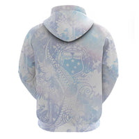 Samoa White Sunday Zip Hoodie Sweet Pastel Plumeria Floral LT01 - Polynesian Pride