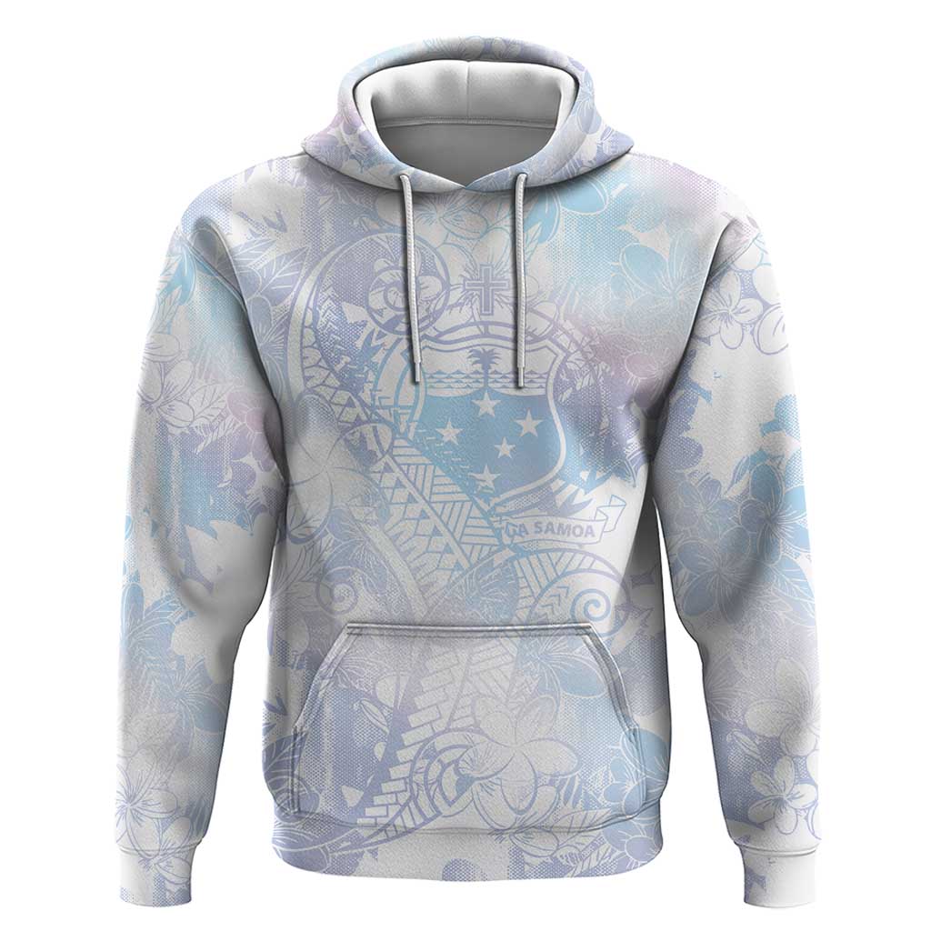 Samoa White Sunday Zip Hoodie Sweet Pastel Plumeria Floral LT01 Pullover Hoodie White - Polynesian Pride