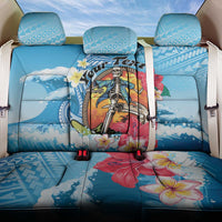 Personalized Aloha Hawaii Skeleton Surfing Back Car Seat Cover Tribal Shark Plumeria LT01 One Size Blue - Polynesian Pride