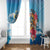 Personalized Aloha Hawaii Skeleton Surfing Window Curtain Tribal Shark Plumeria