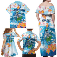 Personalized Hawaii Hula Girl Skeleton Dancing Family Matching Off Shoulder Maxi Dress and Hawaiian Shirt Hibiscus Tribal Shark LT01 - Polynesian Pride