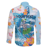 Personalized Hawaii Hula Girl Skeleton Dancing Family Matching Puletasi and Hawaiian Shirt Hibiscus Tribal Shark LT01 - Polynesian Pride