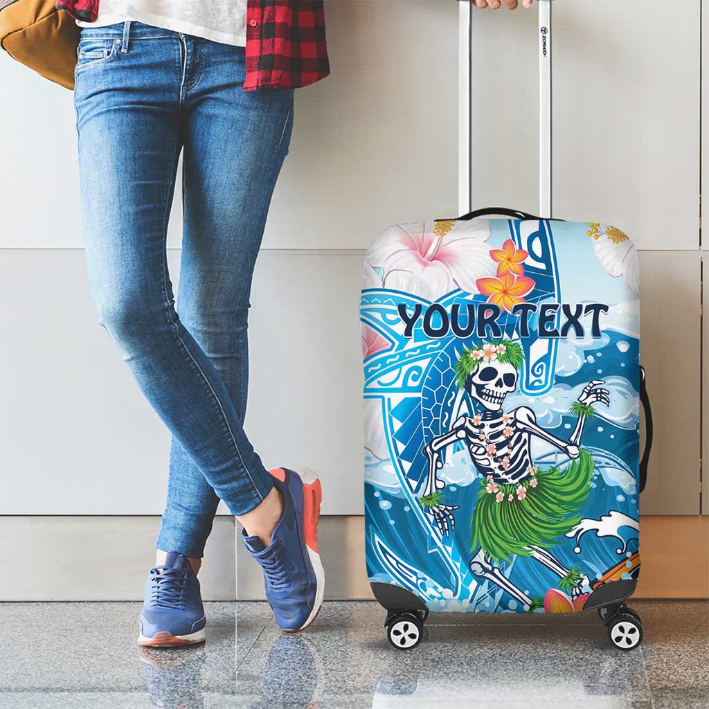 Personalized Hawaii Hula Girl Skeleton Dancing Luggage Cover Hibiscus Tribal Shark LT01 - Polynesian Pride