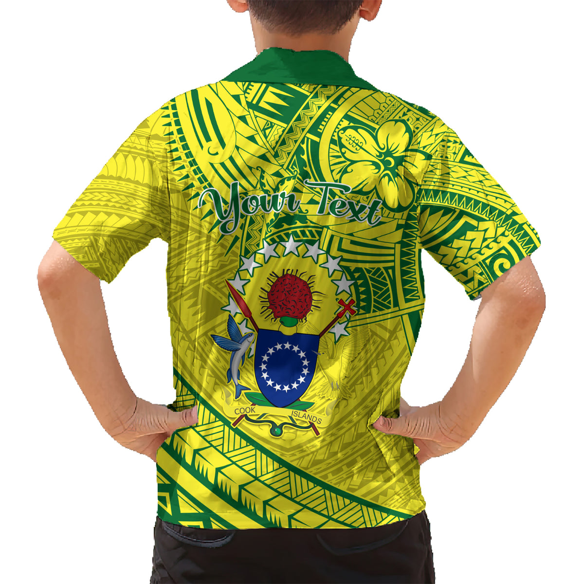 Kia Orana Cook Islands Kid Hawaiian Shirt Turtle Yellow Green Polynesian Pattern LT01 - Polynesian Pride