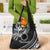 Kia Orana Cook Islands Grocery Bag Circle Stars With Floral White Pattern