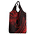 Kia Orana Cook Islands Grocery Bag Circle Stars With Floral Red Pattern