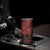Kia Orana Cook Islands Skinny Tumbler Circle Stars With Floral Red Pattern