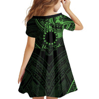Kia Orana Cook Islands Family Matching Mermaid Dress and Hawaiian Shirt Circle Stars With Floral Green Pattern LT01 - Polynesian Pride
