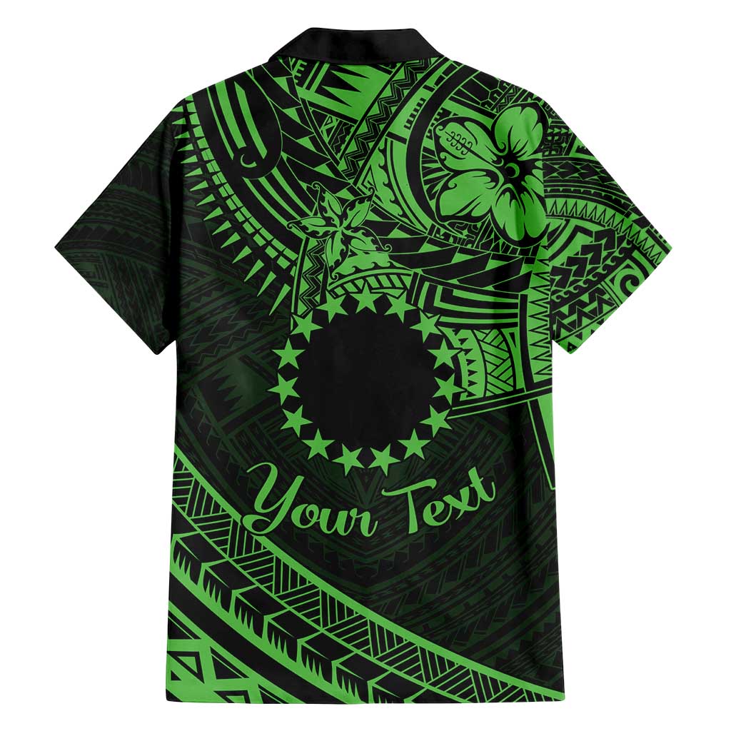 Kia Orana Cook Islands Family Matching Off Shoulder Maxi Dress and Hawaiian Shirt Circle Stars With Floral Green Pattern LT01 - Polynesian Pride