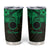 Kia Orana Cook Islands Tumbler Cup Circle Stars With Floral Green Pattern