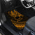 Kia Orana Cook Islands Car Mats Circle Stars With Floral Gold Pattern LT01 - Polynesian Pride