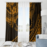 Kia Orana Cook Islands Window Curtain Circle Stars With Floral Gold Pattern LT01 - Polynesian Pride