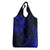 Kia Orana Cook Islands Grocery Bag Circle Stars With Floral Navy Blue Pattern