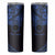 Kia Orana Cook Islands Skinny Tumbler Circle Stars With Floral Navy Blue Pattern
