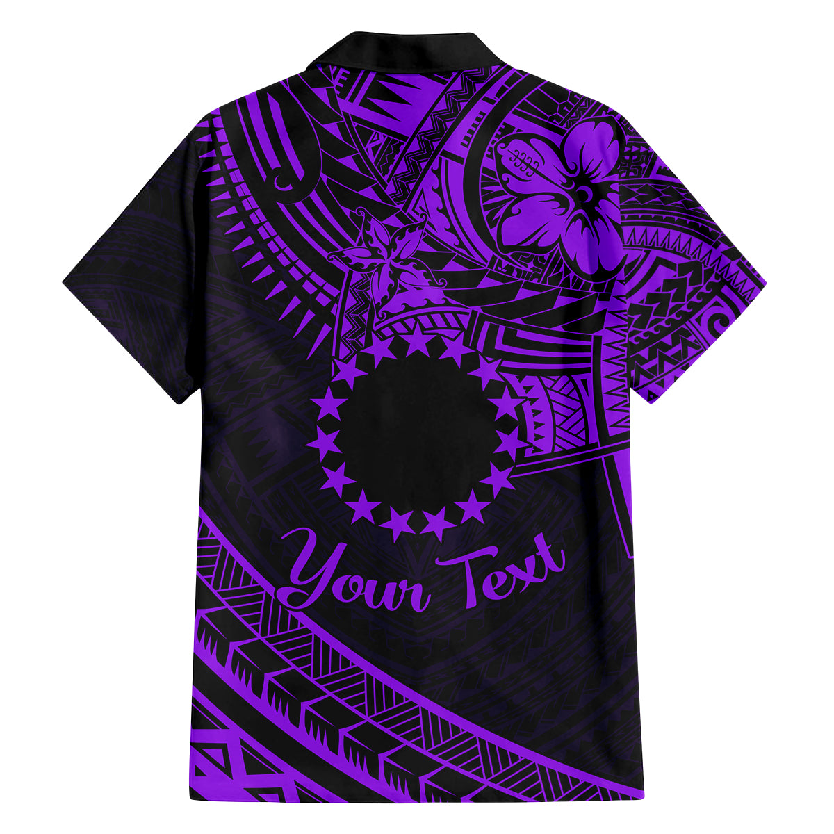 Kia Orana Cook Islands Family Matching Off Shoulder Maxi Dress and Hawaiian Shirt Circle Stars With Floral Purple Pattern LT01 - Polynesian Pride