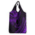 Kia Orana Cook Islands Grocery Bag Circle Stars With Floral Purple Pattern
