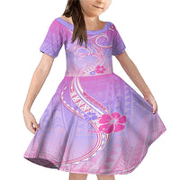 Polynesian Shark Valentine Family Matching Mermaid Dress and Hawaiian Shirt Sweet Unique Version LT01 Daughter's Dress Pink - Polynesian Pride