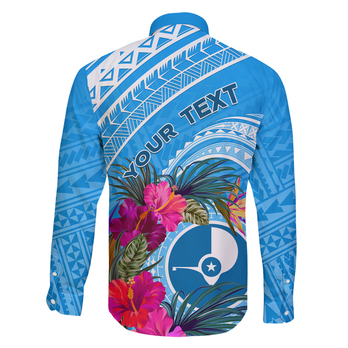 Yap Day Family Matching Long Sleeve Bodycon Dress and Hawaiian Shirt Nam nu Waqab Tropical Flower LT01 - Polynesian Pride