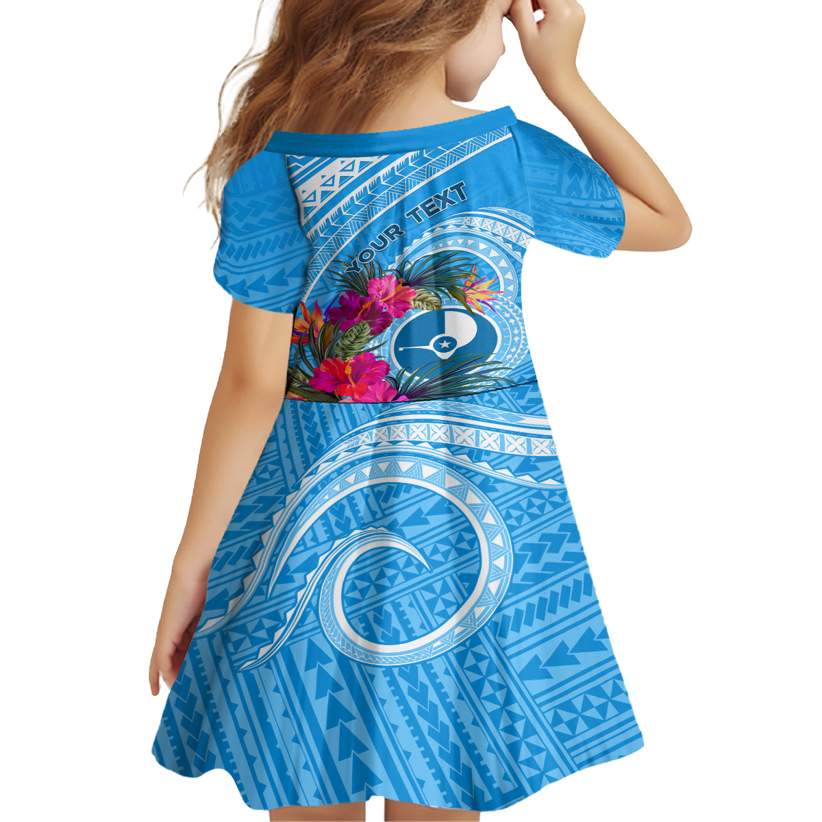Yap Day Family Matching Off Shoulder Short Dress and Hawaiian Shirt Nam nu Waqab Tropical Flower LT01 - Polynesian Pride