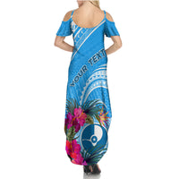 Yap Day Family Matching Summer Maxi Dress and Hawaiian Shirt Nam nu Waqab Tropical Flower LT01 - Polynesian Pride