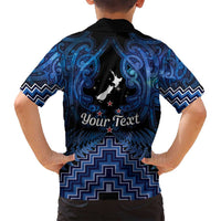 Personalised Aotearoa Matariki Family Matching Long Sleeve Bodycon Dress and Hawaiian Shirt Blue Fern Maori Poutama LT01 - Polynesian Pride