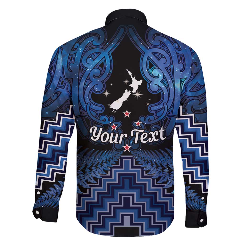 Personalised Aotearoa Matariki Family Matching Tank Maxi Dress and Hawaiian Shirt Blue Fern Maori Poutama LT01 - Polynesian Pride