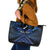 Personalised Aotearoa Matariki Leather Tote Bag Blue Fern Maori Poutama