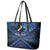 Personalised Aotearoa Matariki Leather Tote Bag Blue Fern Maori Poutama