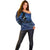 Personalised Aotearoa Matariki Off Shoulder Sweater Blue Fern Maori Poutama