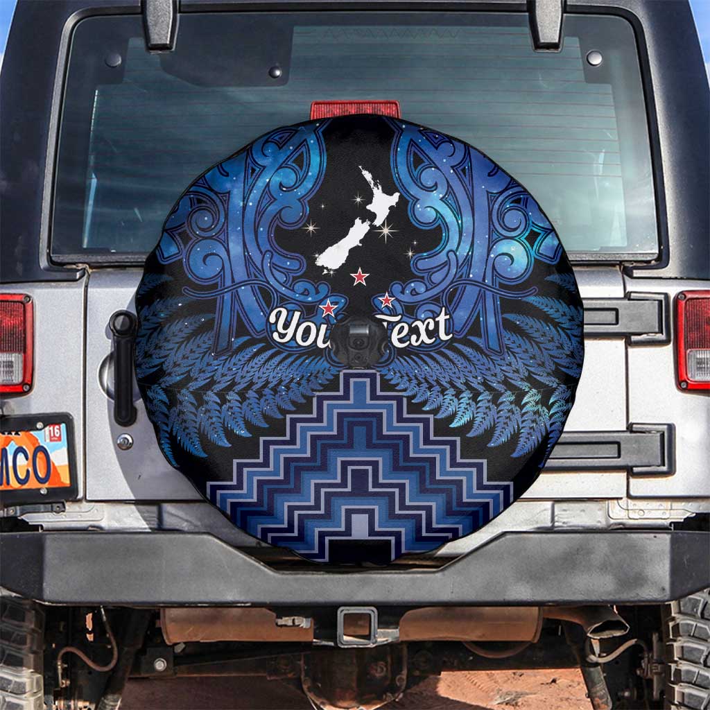 Personalised Aotearoa Matariki Spare Tire Cover Blue Fern Maori Poutama LT01 Blue - Polynesian Pride