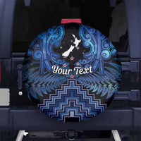 Personalised Aotearoa Matariki Spare Tire Cover Blue Fern Maori Poutama LT01 No hole Blue - Polynesian Pride