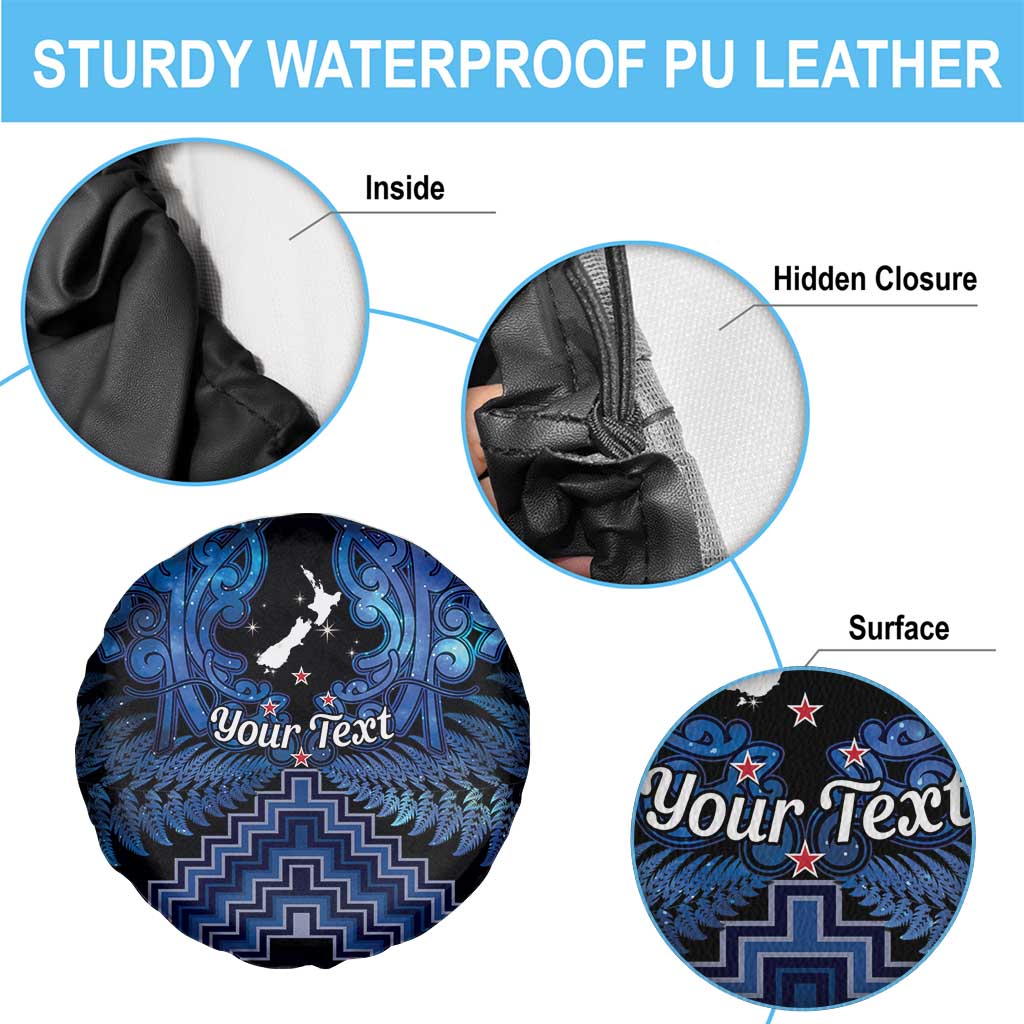 Personalised Aotearoa Matariki Spare Tire Cover Blue Fern Maori Poutama LT01 - Polynesian Pride