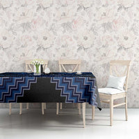 Personalised Aotearoa Matariki Tablecloth Blue Fern Maori Poutama