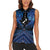 Personalised Aotearoa Matariki Women Sleeveless Polo Shirt Blue Fern Maori Poutama