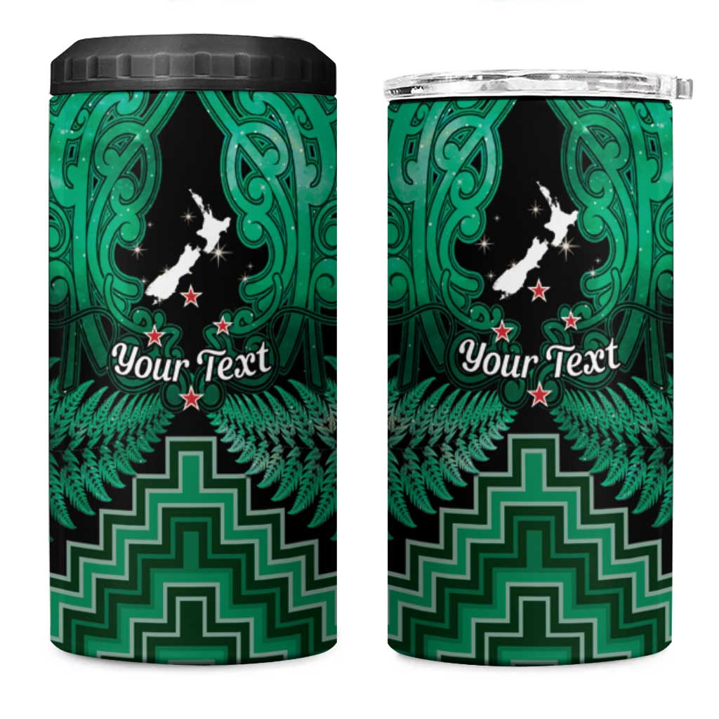 Personalised Aotearoa Matariki 4 in 1 Can Cooler Tumbler Green Fern Maori Poutama LT01 One Size: 16 oz Green - Polynesian Pride