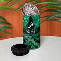 Personalised Aotearoa Matariki 4 in 1 Can Cooler Tumbler Green Fern Maori Poutama LT01 - Polynesian Pride