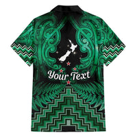 Personalised Aotearoa Matariki Hawaiian Shirt Green Fern Maori Poutama