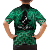 Personalised Aotearoa Matariki Hawaiian Shirt Green Fern Maori Poutama