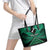 Personalised Aotearoa Matariki Leather Tote Bag Green Fern Maori Poutama