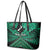 Personalised Aotearoa Matariki Leather Tote Bag Green Fern Maori Poutama