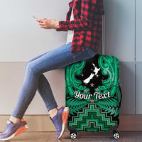 Personalised Aotearoa Matariki Luggage Cover Green Fern Maori Poutama