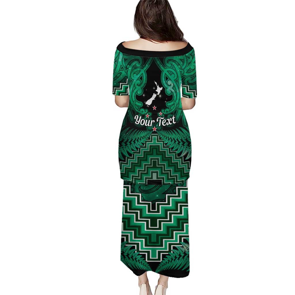 Personalised Aotearoa Matariki Puletasi Green Fern Maori Poutama LT01 - Polynesian Pride