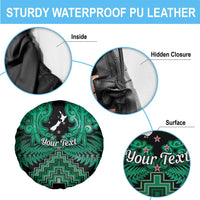 Personalised Aotearoa Matariki Spare Tire Cover Green Fern Maori Poutama